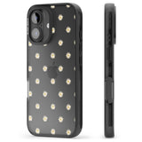 iPhone 16 Pro Max Daisy Pattern Transparent Cute Floral Black Impact Phone Case