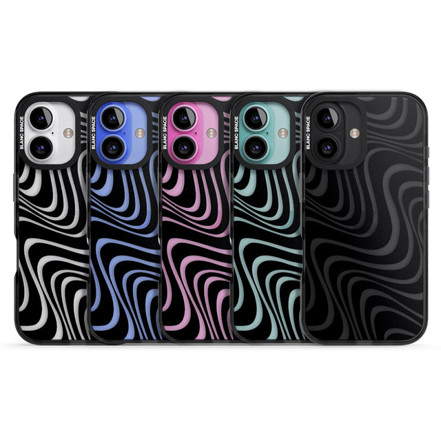 iPhone 16 Pro Max Abstract Waves Black Impact Phone Case