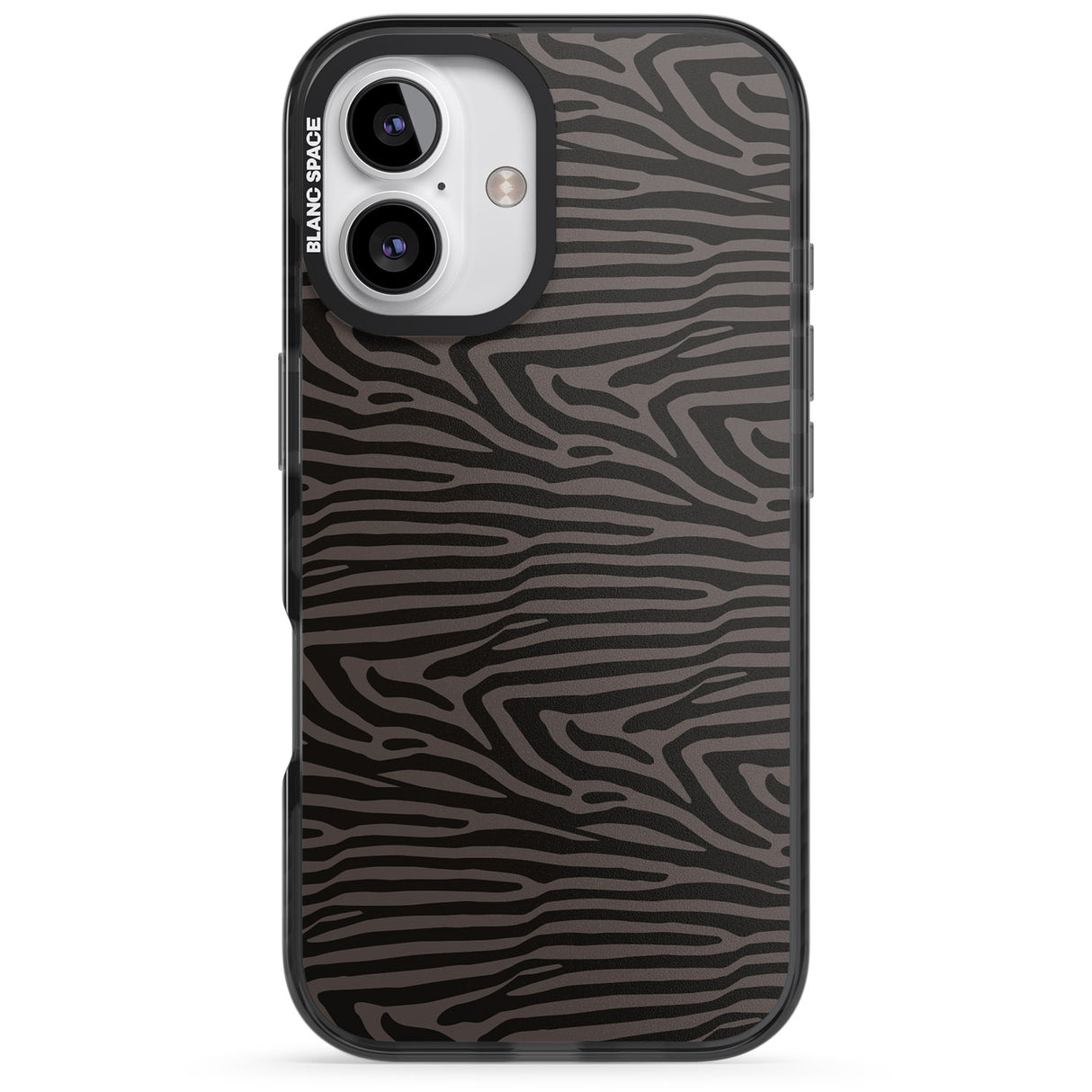 iPhone 16 Pro Max Dark Animal Print Pattern Zebra Black Impact Phone Case