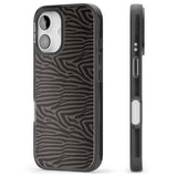 iPhone 16 Pro Max Dark Animal Print Pattern Zebra Black Impact Phone Case