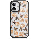 iPhone 16 Pro Max French Bulldog Watercolour Dog Pattern Black Impact Phone Case