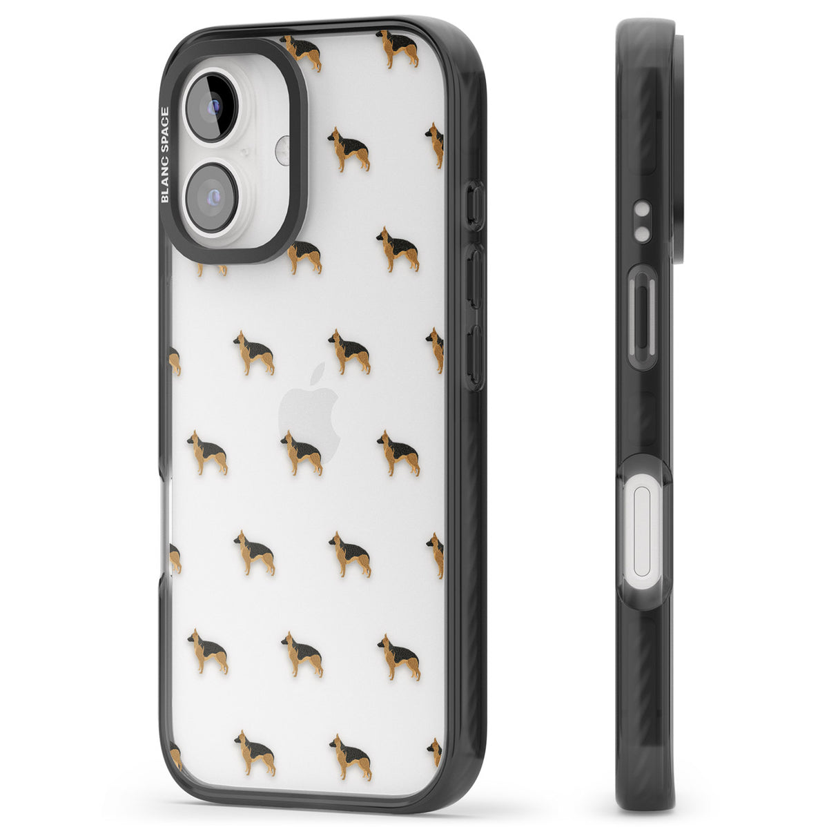 iPhone 16 Pro Max German Sherpard Dog Pattern Clear Black Impact Phone Case