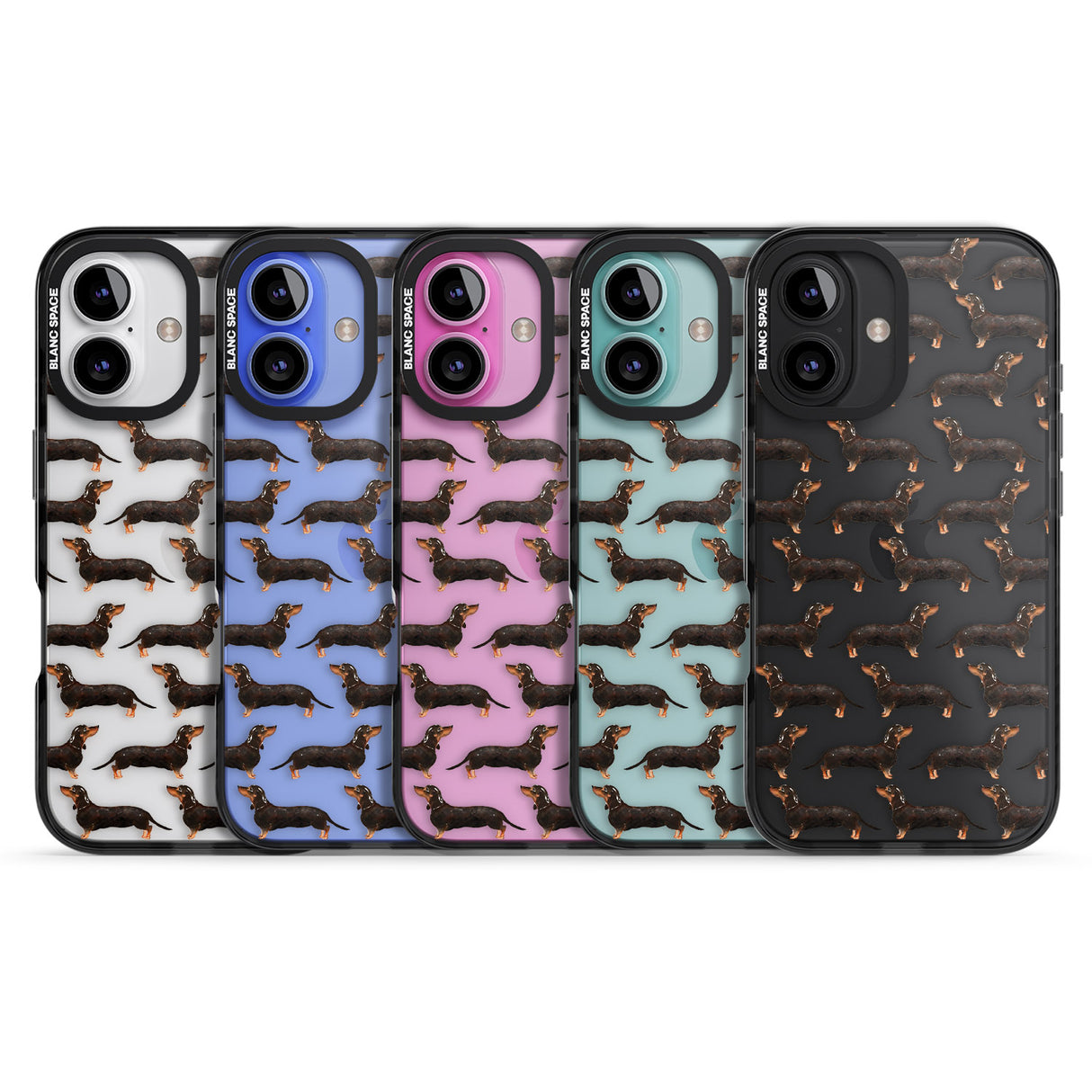 iPhone 16 Pro Max Dachshund (Black & Tan) Watercolour Dog Pattern Black Impact Phone Case