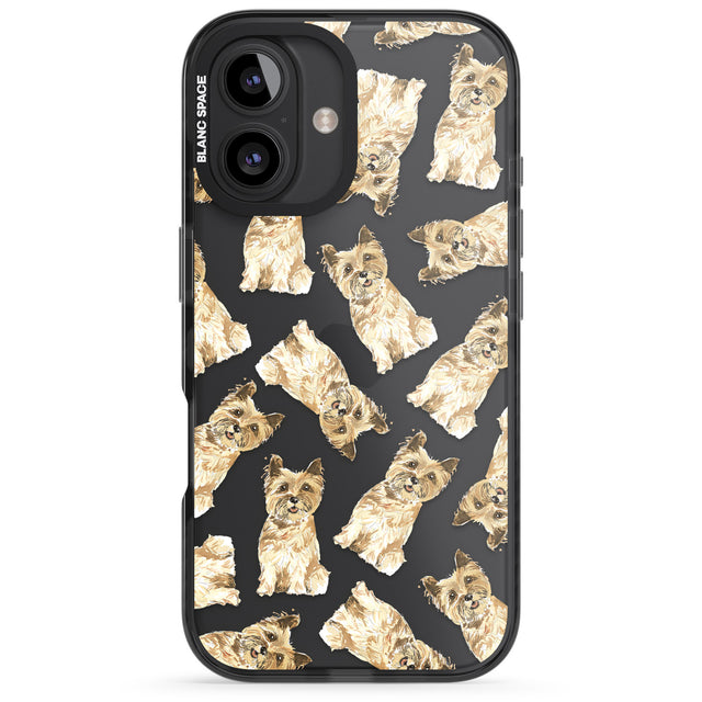 iPhone 16 Pro Max Cairn Terrier Watercolour Dog Pattern Black Impact Phone Case