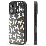 iPhone 16 Pro Max Wire Haired Fox Terrier Watercolour Dog Pattern Black Impact Phone Case