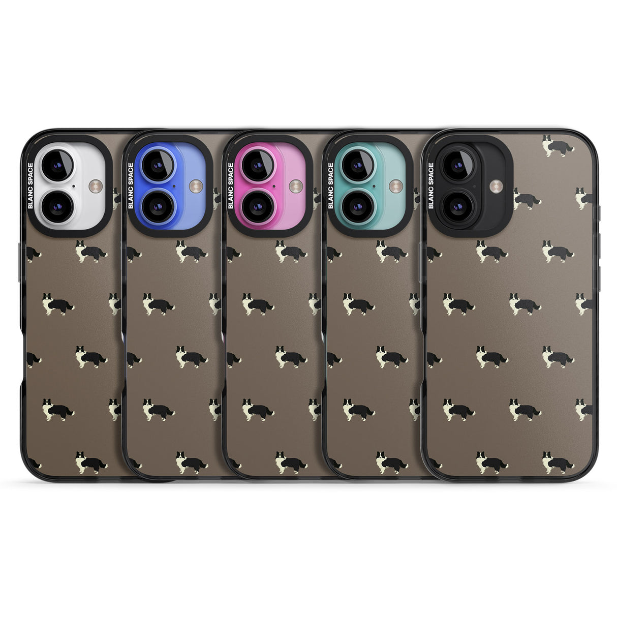 iPhone 16 Pro Max Border Collie Dog Pattern Black Impact Phone Case