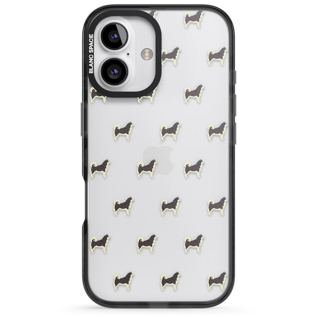 iPhone 16 Pro Max Alaskan Malamute Dog Pattern Clear Black Impact Phone Case