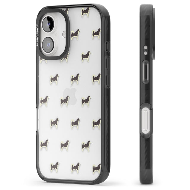 iPhone 16 Pro Max Alaskan Malamute Dog Pattern Clear Black Impact Phone Case