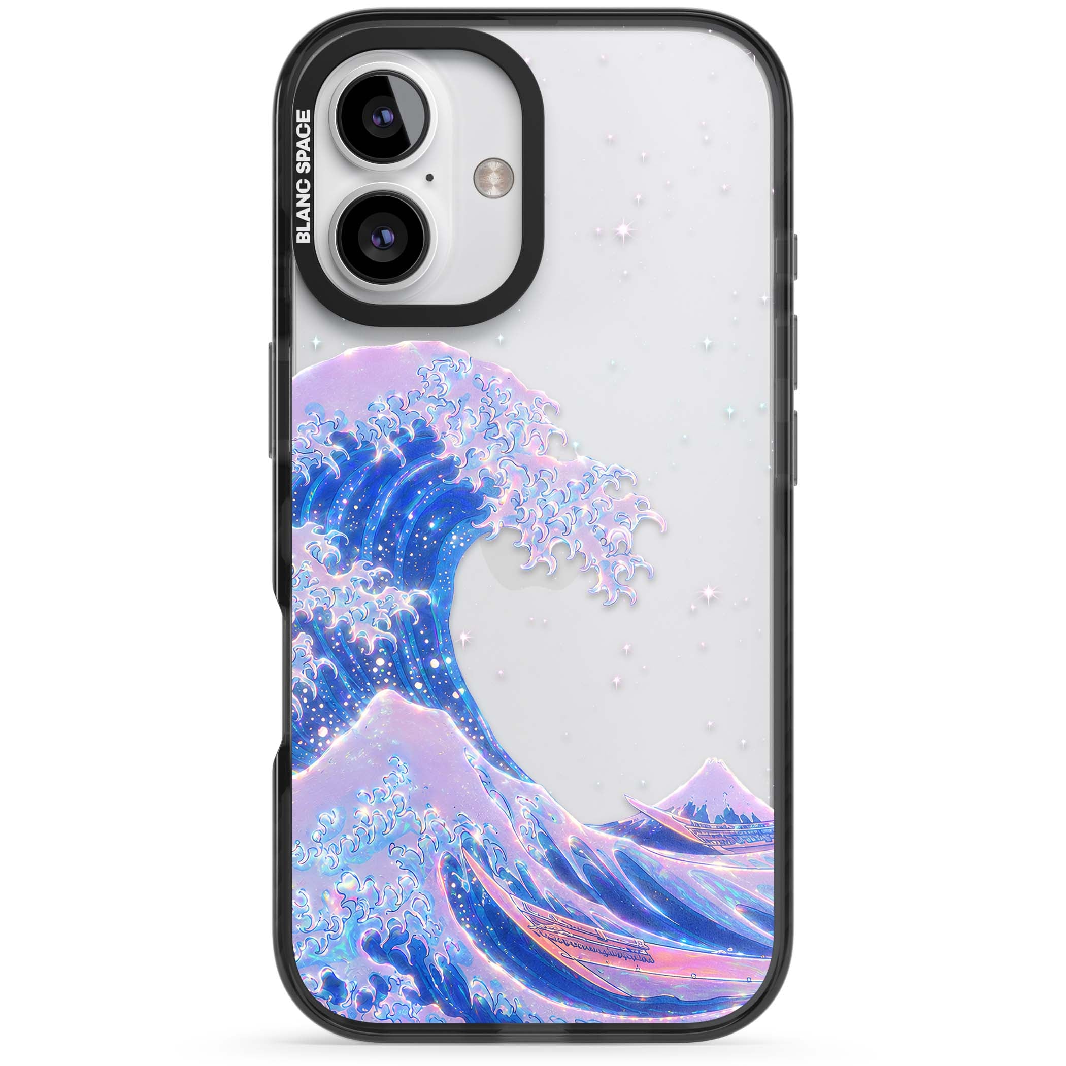 The Great Wave In Opal japanese iPhone case | Black Impact case for iPhone 16, iPhone 16 Plus