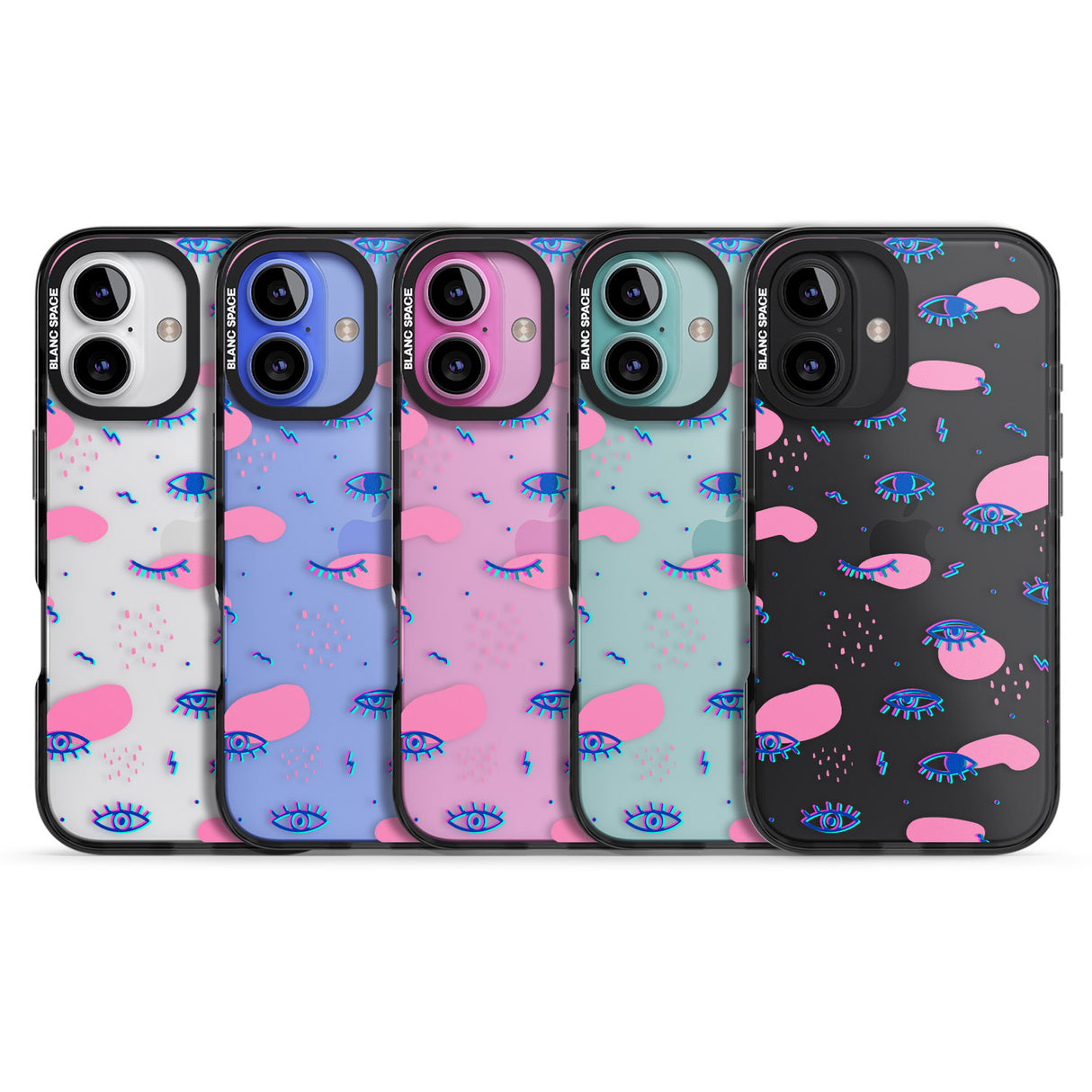 iPhone 16 Pro Max Pink Eye Blotches Black Impact Phone Case