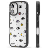 iPhone 16 Pro Max Eyes & Lips Icons Black Impact Phone Case