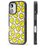 iPhone 16 Pro Max Sad Face Clear Pattern Black Impact Phone Case