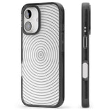 iPhone 16 Pro Max Abstract Lines: Circles Black Impact Phone Case