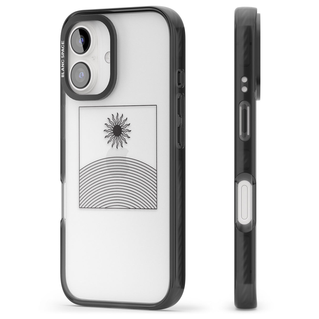 iPhone 16 Pro Max Framed Linework: Rising Sun Black Impact Phone Case