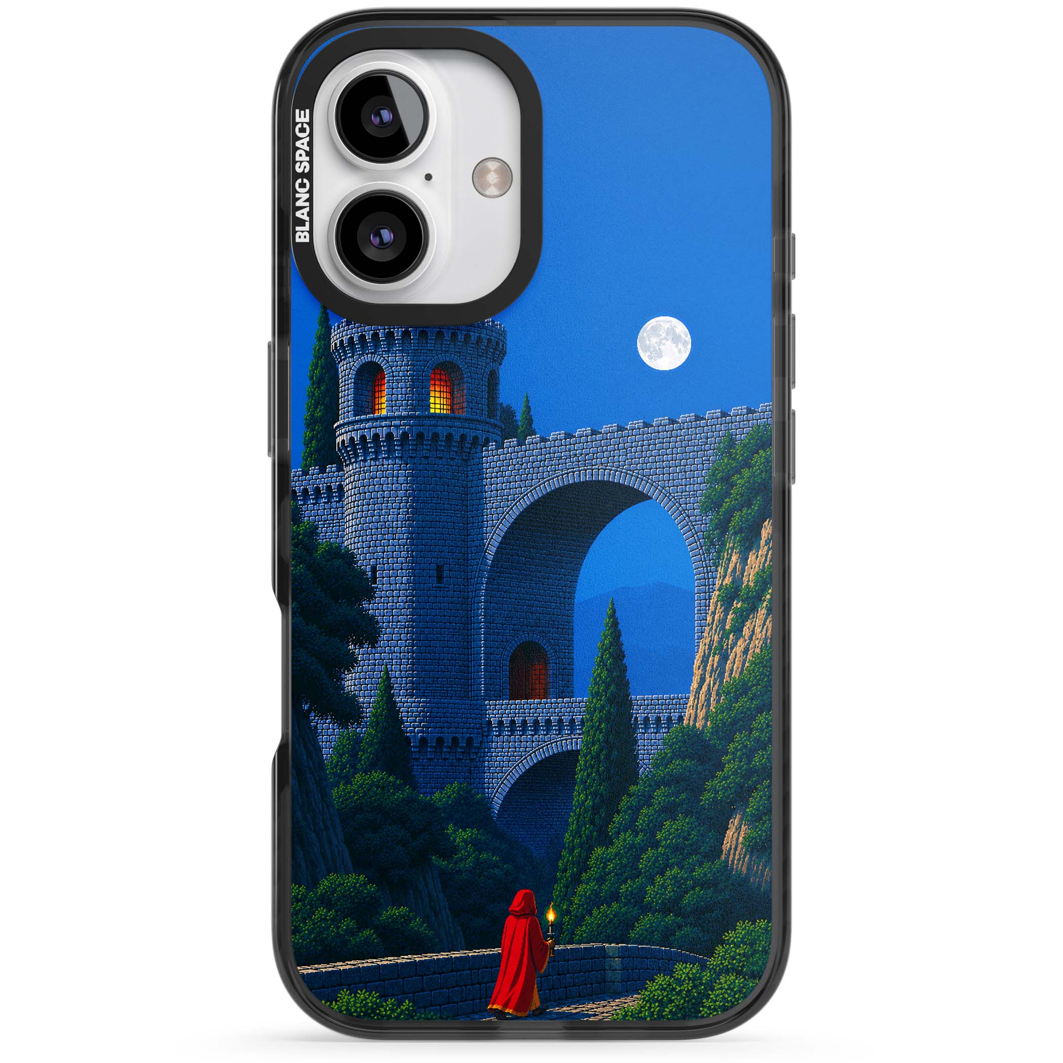 Castle Walls art iPhone case | Black Impact case for iPhone 16, iPhone 16 Plus