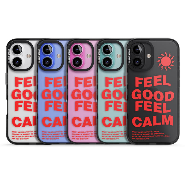 iPhone 16 Pro Max Feel Good Feel Calm (Red) Black Impact Phone Case