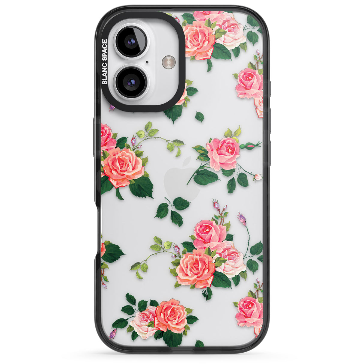 iPhone 16 Pro Max Pink Roses Black Impact Phone Case