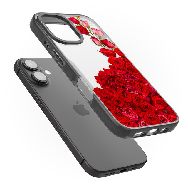 iPhone 16 Pro Max Floral Roses Black Impact Phone Case