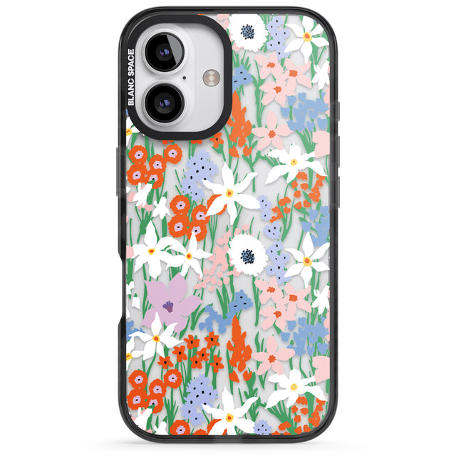 iPhone 16 Pro Max Springtime Meadow: Transparent Black Impact Phone Case