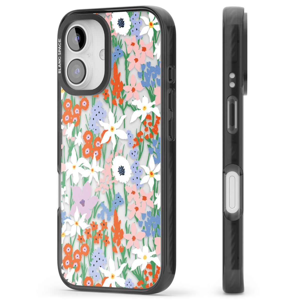 iPhone 16 Pro Max Springtime Meadow: Transparent Black Impact Phone Case