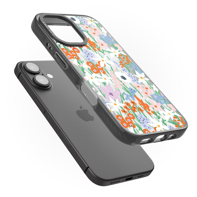 iPhone 16 Pro Max Springtime Meadow: Transparent Black Impact Phone Case