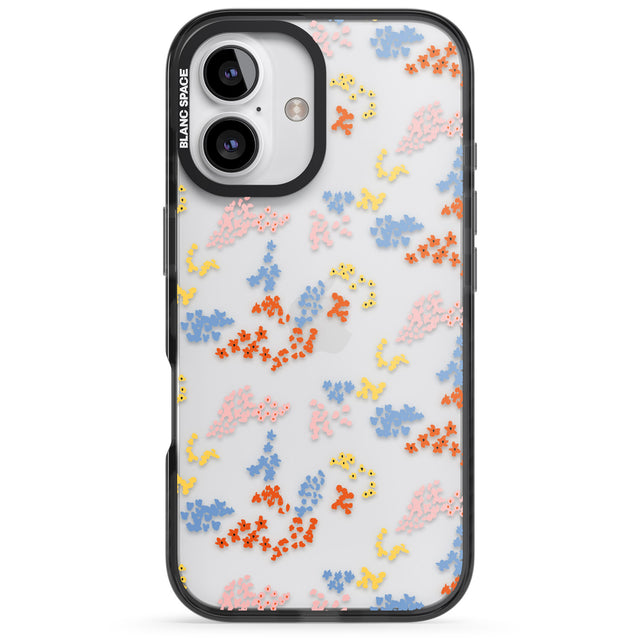 iPhone 16 Pro Max Small Flower Mix: Transparent Black Impact Phone Case