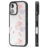 iPhone 16 Pro Max Pink & Purple Flower Mix: Clear Black Impact Phone Case