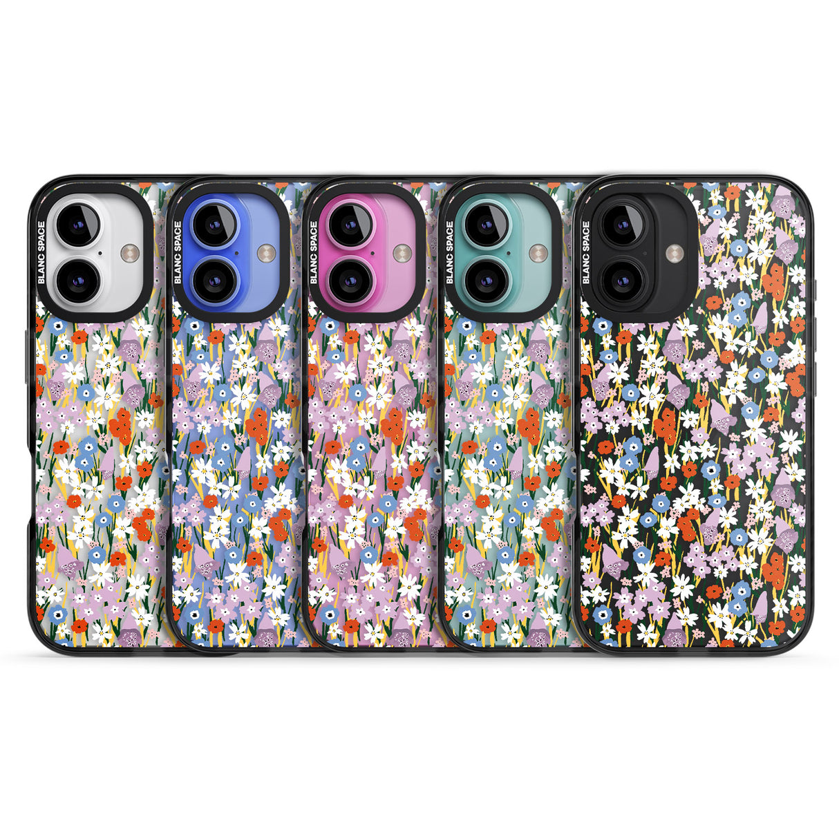 iPhone 16 Pro Max Energetic Floral Mix: Transparent Black Impact Phone Case