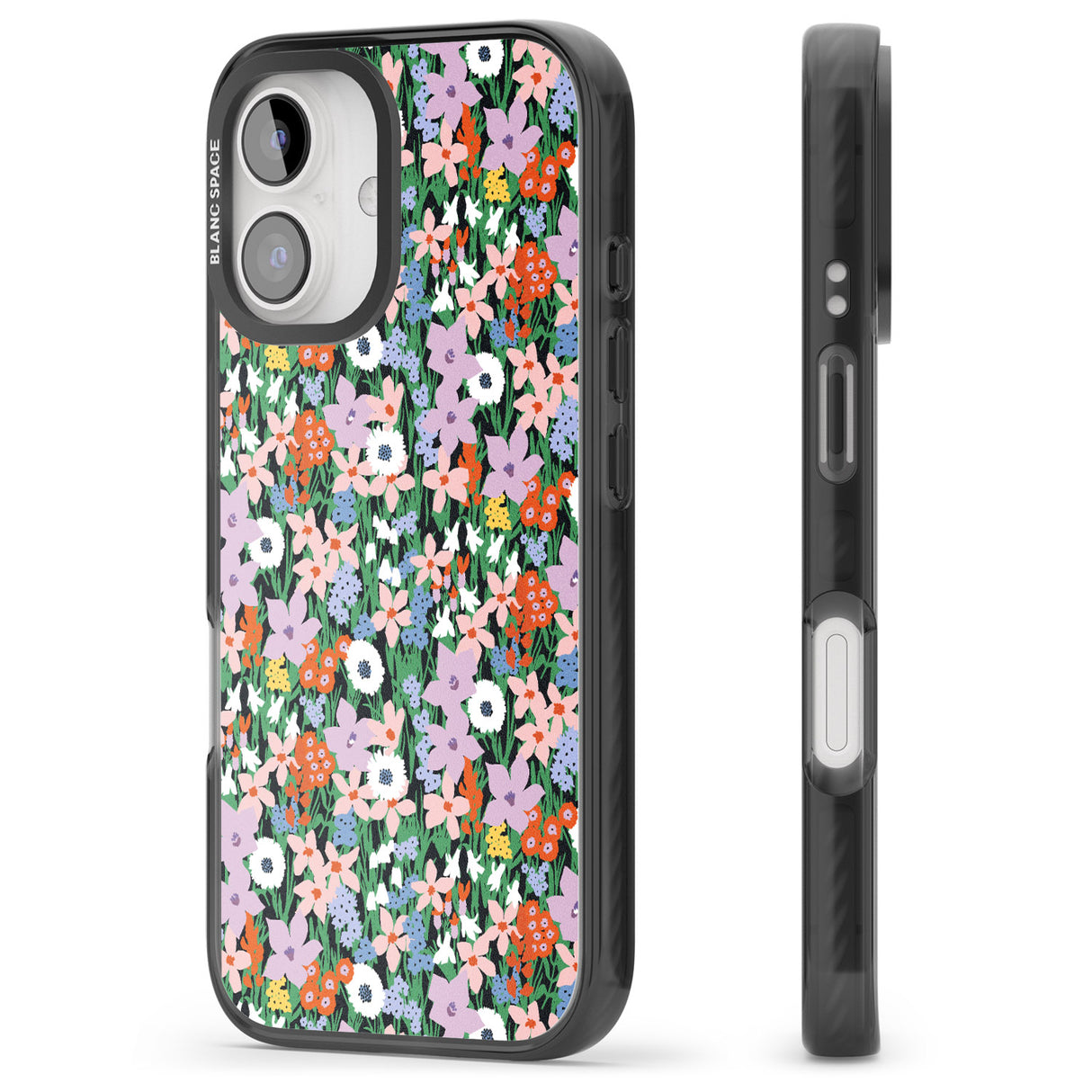 iPhone 16 Pro Max Jazzy Floral Mix: Solid Black Impact Phone Case