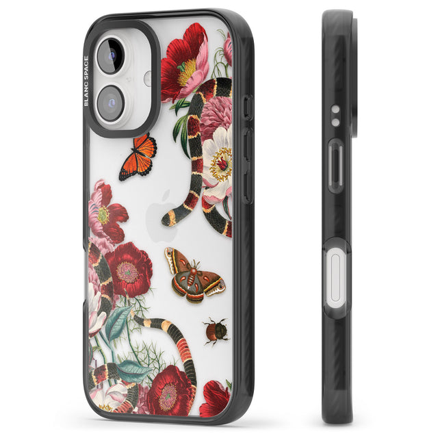 iPhone 16 Pro Max Botanical Snake Black Impact Phone Case