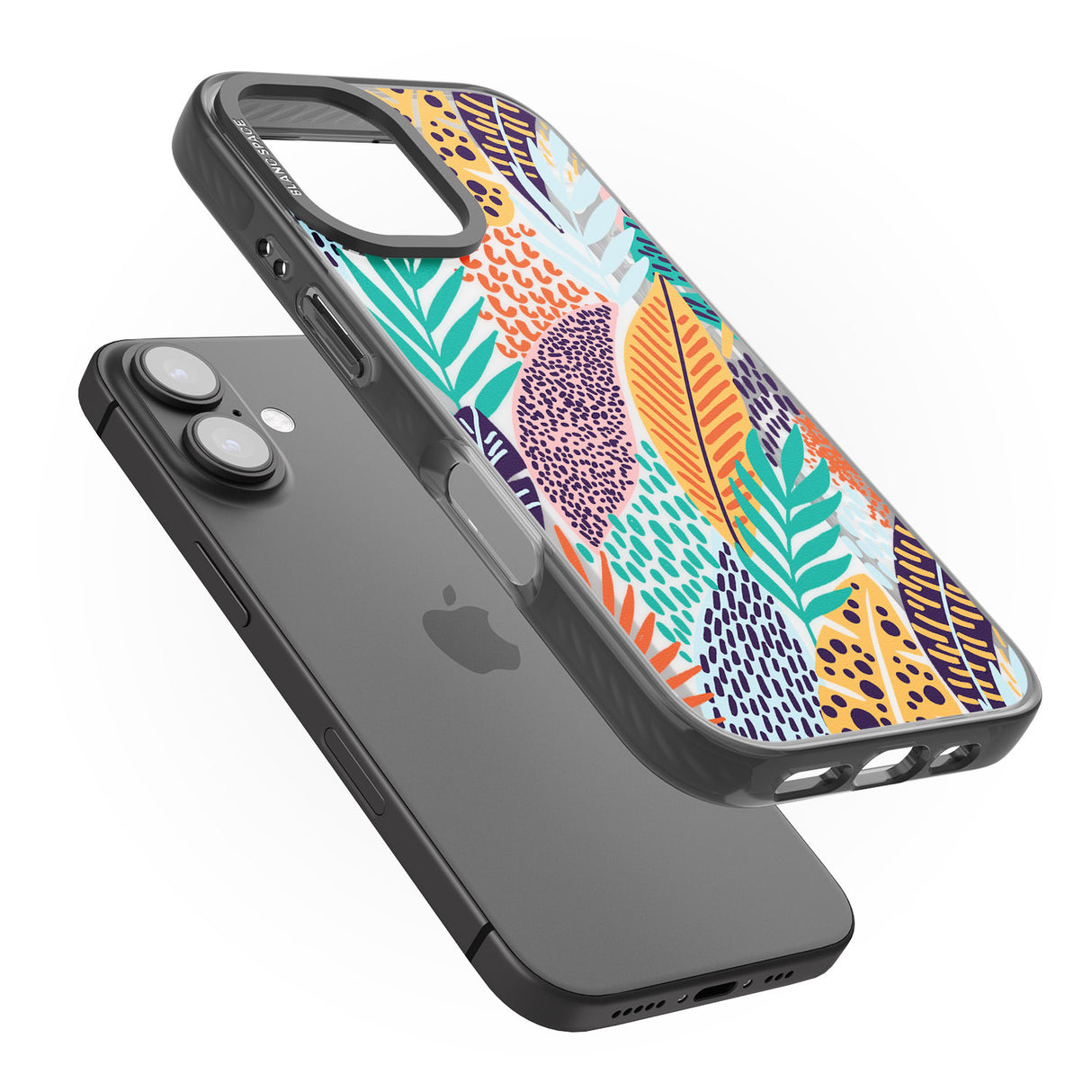 iPhone 16 Pro Max Colourful Leaves Mixture Black Impact Phone Case