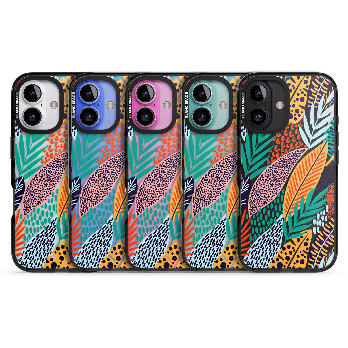 iPhone 16 Pro Max Colourful Leaves Mixture Black Impact Phone Case