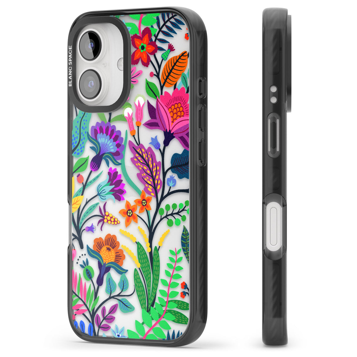 iPhone 16 Pro Max Floral Vibe Black Impact Phone Case