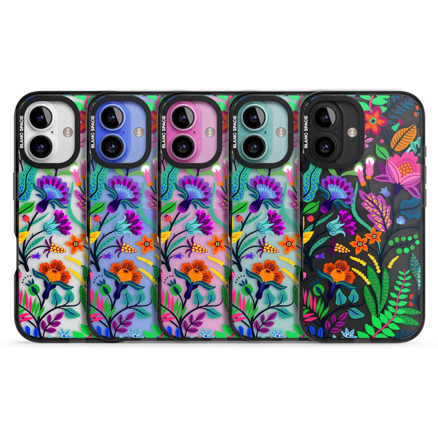 iPhone 16 Pro Max Floral Vibe Black Impact Phone Case