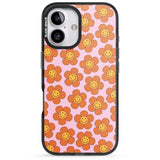 iPhone 16 Pro Max Floral Smiles Black Impact Phone Case