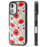 iPhone 16 Pro Max Poppy Garden Black Impact Phone Case