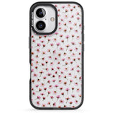 iPhone 16 Pro Max Small Pink Blossoms Transparent Design Black Impact Phone Case