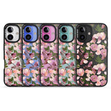 iPhone 16 Pro Max Leafy Floral Pattern Transparent Design Black Impact Phone Case