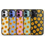 iPhone 16 Pro Max Sunflowers Transparent Pattern Black Impact Phone Case