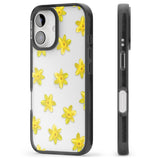 iPhone 16 Pro Max Daffodils Transparent Pattern Black Impact Phone Case