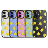 iPhone 16 Pro Max Daffodils Transparent Pattern Black Impact Phone Case