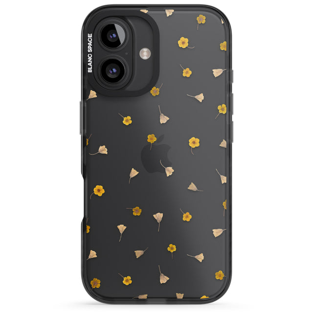 iPhone 16 Pro Max Small Flower Mix - Dried Flower-Inspired Design Black Impact Phone Case