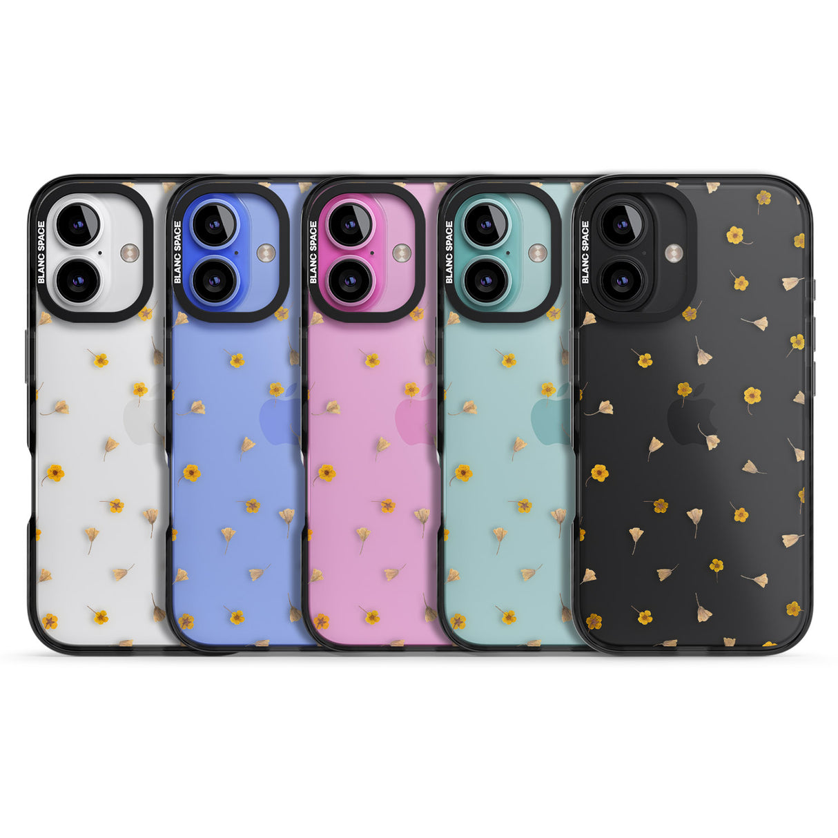 iPhone 16 Pro Max Small Flower Mix - Dried Flower-Inspired Design Black Impact Phone Case