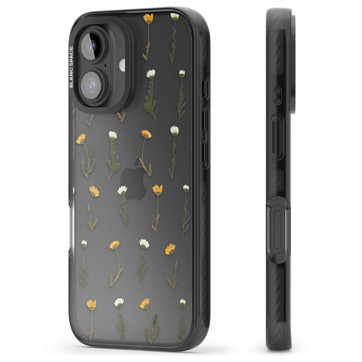 iPhone 16 Pro Max Pressed Flower Black Impact Phone Case