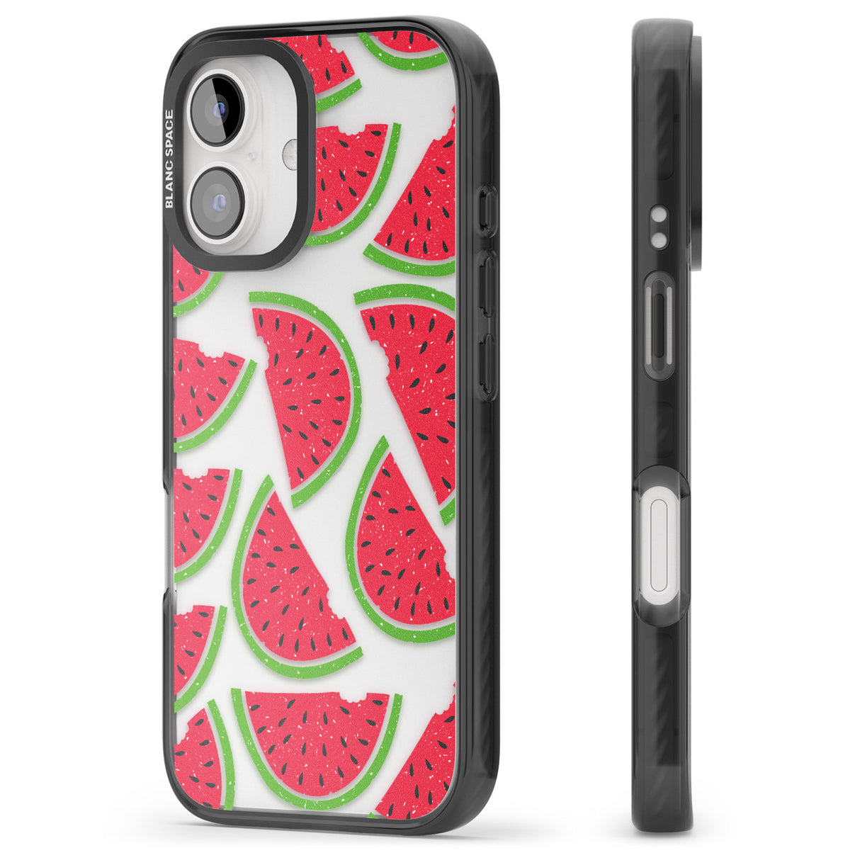 iPhone 16 Pro Max Watermelon Pattern Black Impact Phone Case