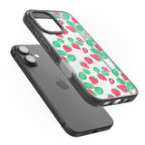 iPhone 16 Pro Max Strawberry Pattern Black Impact Phone Case