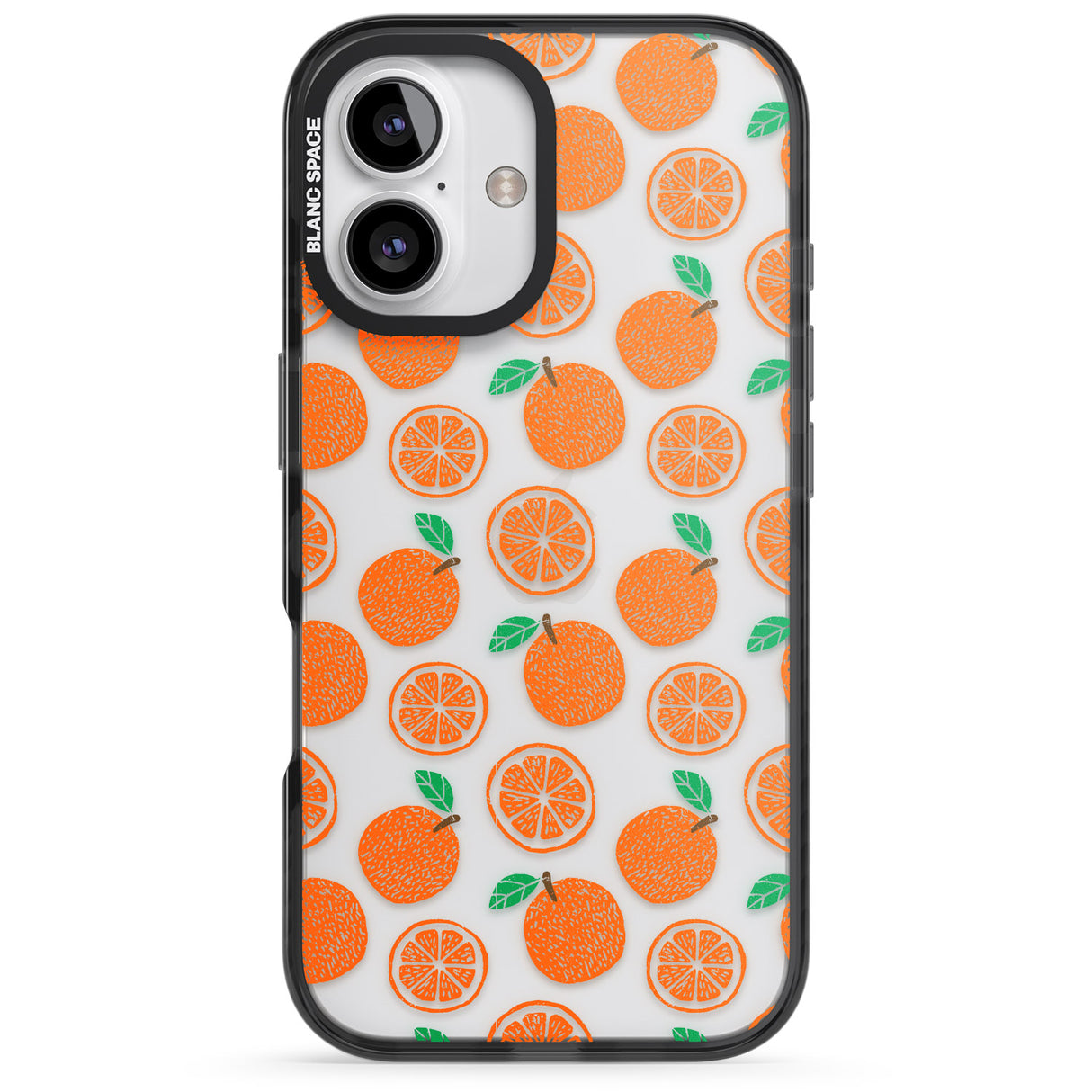 iPhone 16 Pro Max Orange Pattern Black Impact Phone Case