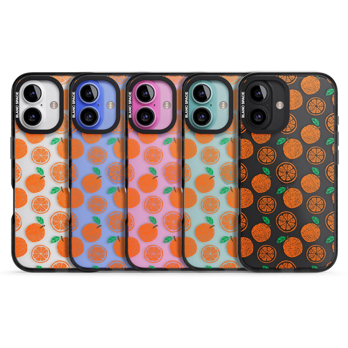 iPhone 16 Pro Max Orange Pattern Black Impact Phone Case