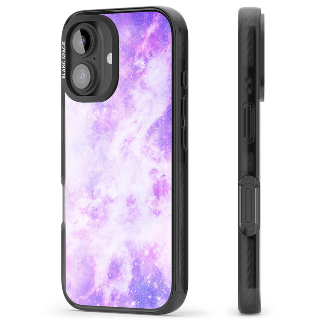 iPhone 16 Pro Max Purple Galaxy Pattern Design Black Impact Phone Case