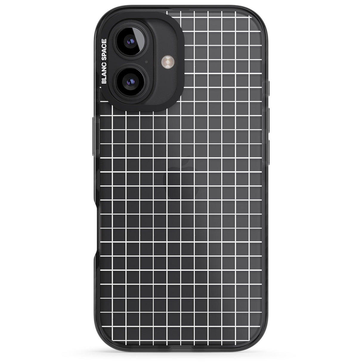 iPhone 16 Pro Max Simplistic Small Grid Designs White (Transparent) Black Impact Phone Case